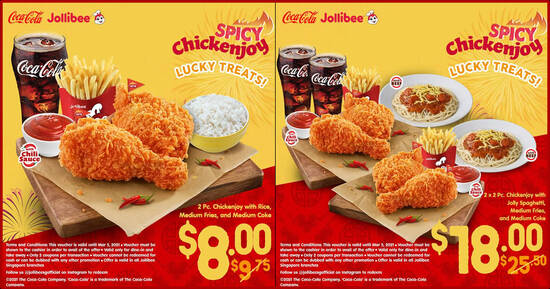 Jollibee: Enjoy joyous meals for as low as $8 with these coupon deals valid till 5 March 2021 - 1