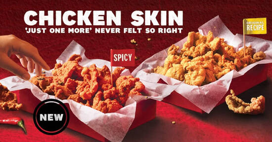 Featured image for KFC Chicken Skin is returning from Monday (4 Jan) in two flavours - spicy and original recipe