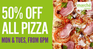 Featured image for (EXPIRED) Marché Mövenpick: 50% OFF all pizzas at Raffles City & JEM (Mon & Tues, 6pm onwards)