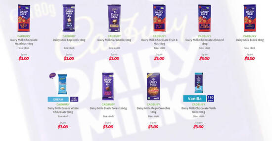 Featured image for Cadbury Chocolate Bars at $3 (usual $5.20), Twisties at 2-for-$3.95 (usual $5.70) and more at Giant till 3 Mar 2021