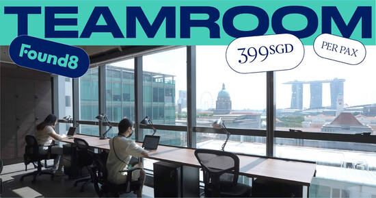 Featured image for Coworking space Found8 offers $399 per pax for team rooms located across Central Business District till 30 April 2021