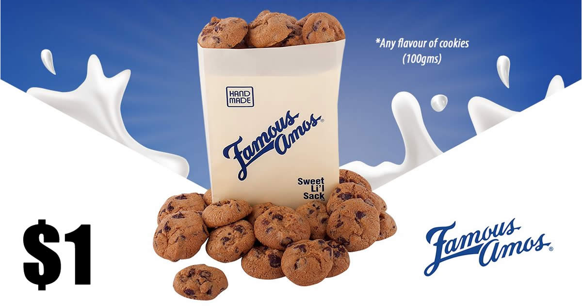 Featured image for (Fully Redeemed) Famous Amos: $1 for any flavour of cookies (100g) for SAFRA members till 30 Apr 2021