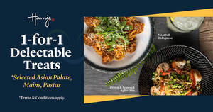 Featured image for Harry’s is offering 1-for-1 Asian Palate, Mains & Pastas (From 19 Mar 2021)