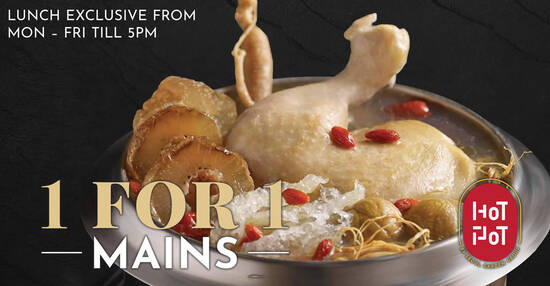 Featured image for Seoul Garden Hotpot is offering 1 FOR 1 Mains on weekdays till 5pm valid till 12 May 2021