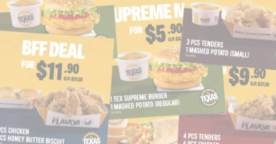 Featured image for Texas Chicken: Flash these discount coupon images to save up to $11.20 (From 8 March 2021)