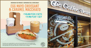 Featured image for The Coffee Bean & Tea Leaf: $10 for two sets of Egg Mayo Croissant + Caramel Macchiato (S) (From 1 Mar 2021)