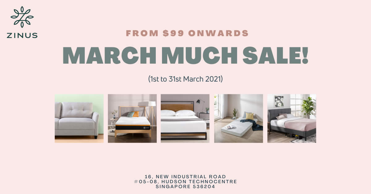 Featured image for Zinus March Much Sale (1st to 31st Mar 2021)