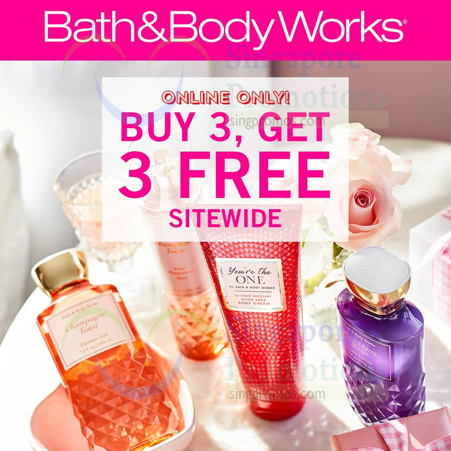 Bath & Body Works Buy 3, Get 3 Free sitewide online (From 15 April 2021)