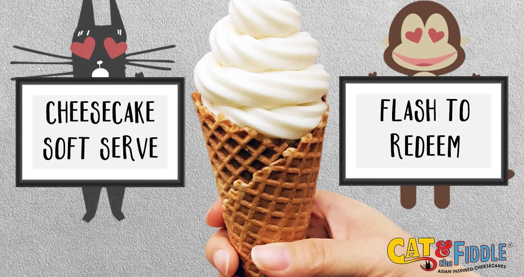 Featured image for Cat & the Fiddle: 1-for-1 Cheesecake Soft Serve at five selected outlets till 18 April 2021, 1pm - 6pm