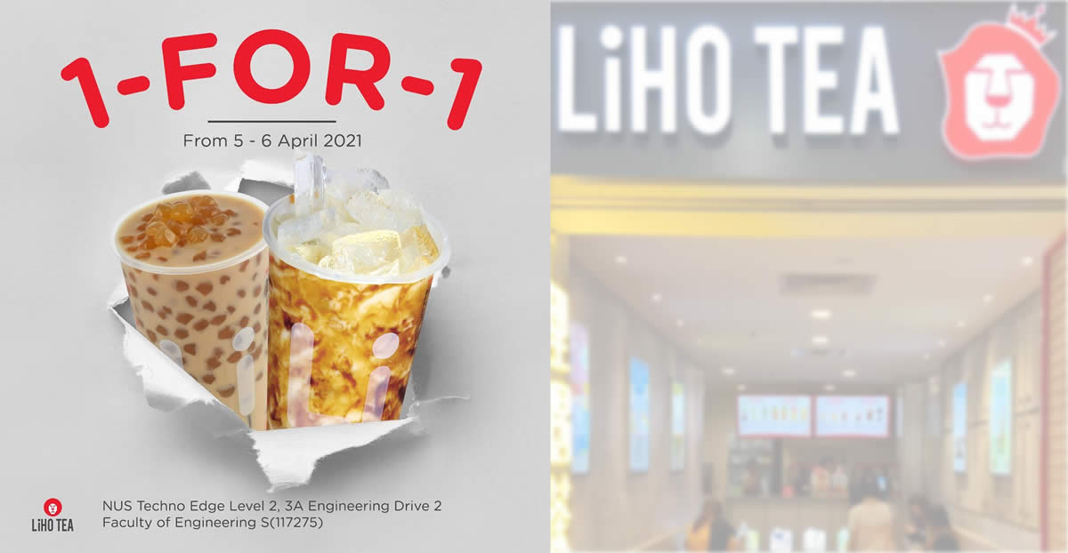 Featured image for LiHO is offering 1-for-1 all drinks on the menu at NUS Engineering Faculty outlet till 6 April 2021