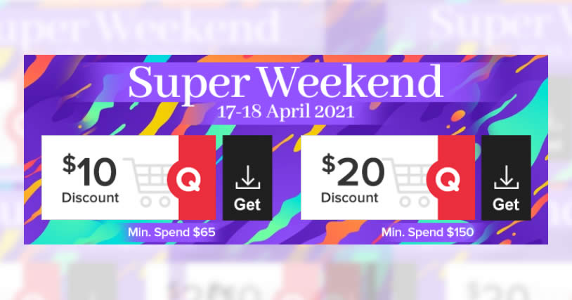 Featured image for Qoo10: Grab free $10 and $20 cart coupons till 18 Apr 2021