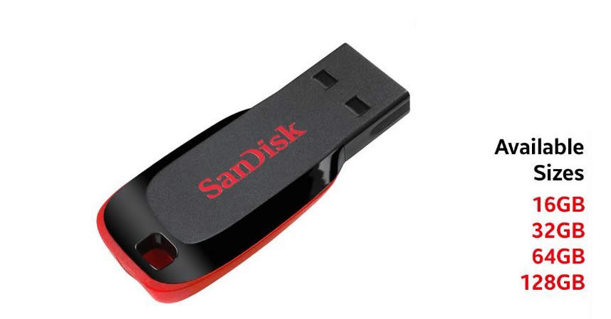 Featured image for $5 SanDisk Cruzer Blade USB 2.0 Flash Drive 16GB (32GB, 64GB, 128GB upgrades available) (From 15 Apr 2021)