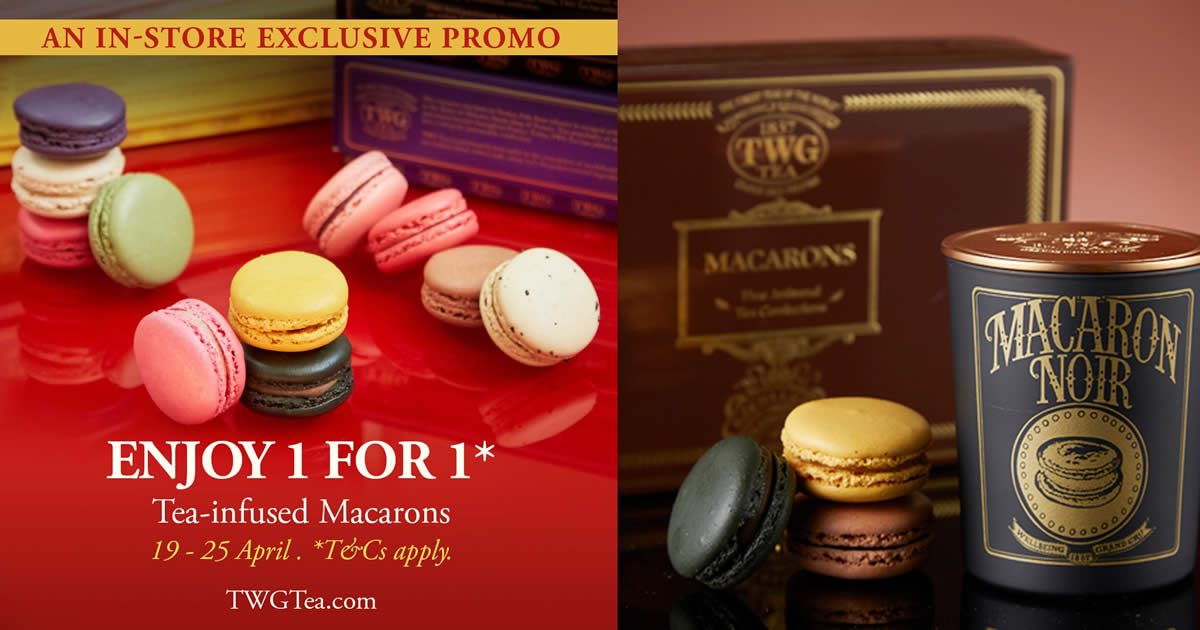 Twg Tea S Pore Is Offering 1 For 1 Tea Infused Macarons Till 25 April 21