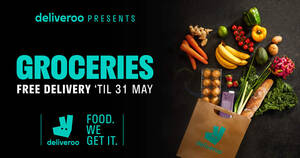 Featured image for (EXPIRED) Deliveroo: Free delivery from Cold Storage/Giant stores + $10 off code valid till 31 May 2021