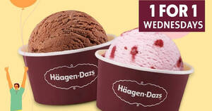 Featured image for (EXPIRED) Haagen Dazs S’pore is offering 1-for-1 scoops at all six outlets on Wed, Nov 24 2021
