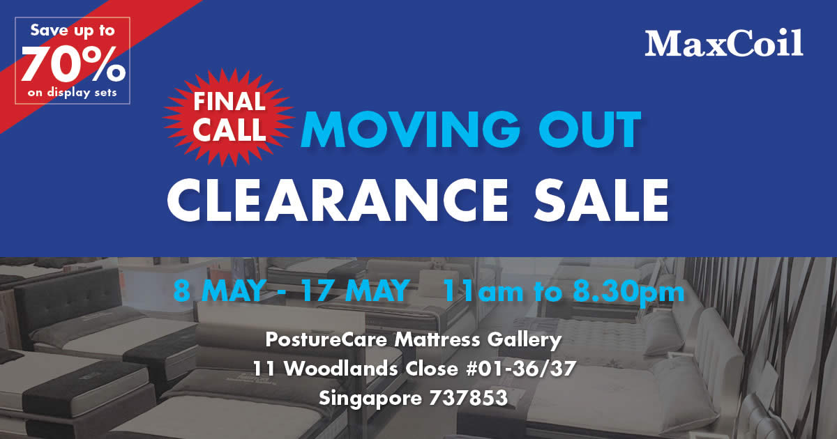 Featured image for MaxCoil Moving Out Clearance Sale from 8 to 17 May 2021