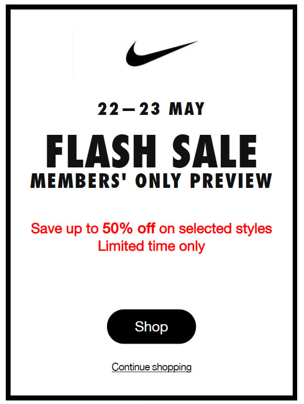 nike flash sale 2021