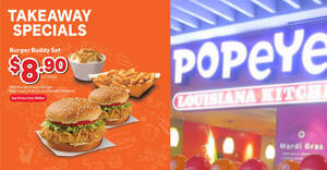Featured image for (EXPIRED) Popeyes S’pore has takeaway specials from $8.90 (usual $18.40) for a limited time (From 19 May 2021)