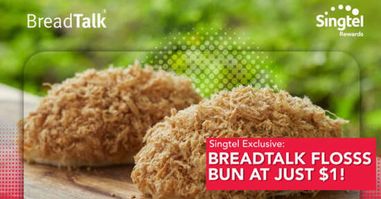 Featured image for $1 BreadTalk signature Flosss or Fire Flosss bun for Singtel customers till 7 July 2021