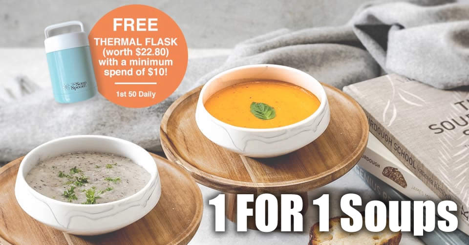 Featured image for The Soup Spoon is offering 1-for-1 a la carte soups at Kallang Wave Mall till 5 May 2021