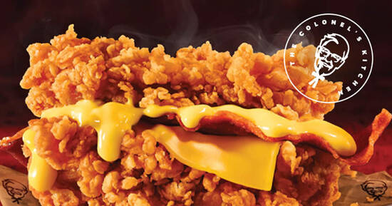 Featured image for KFC S'pore: Zinger Double Down returns along with new Cheesy Zinger Double Down till 8 July 2021
