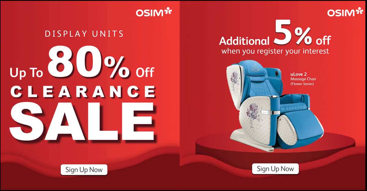 Featured image for OSIM'S Biggest Clearance Sale at participating outlets till 24 Jun 2021