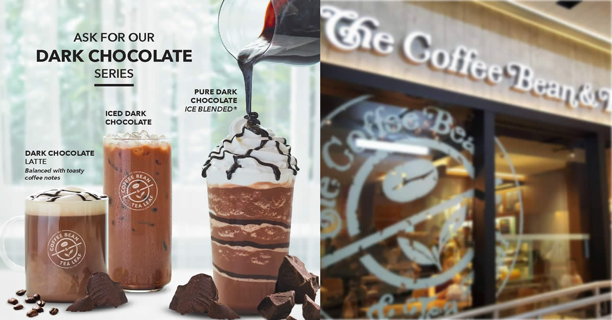 Featured image for The Coffee Bean & Tea Leaf S'pore is offering Dark Chocolate beverages from 18 June 2021