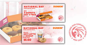Featured image for Dunkin’ Donuts S’pore: Buy 9 Get 3 Donuts Free & more NDP 2021 ecoupons valid till 20 Nov 2021