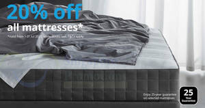 Featured image for IKEA S’pore: 20% off almost all mattresses till 25 Aug 2021