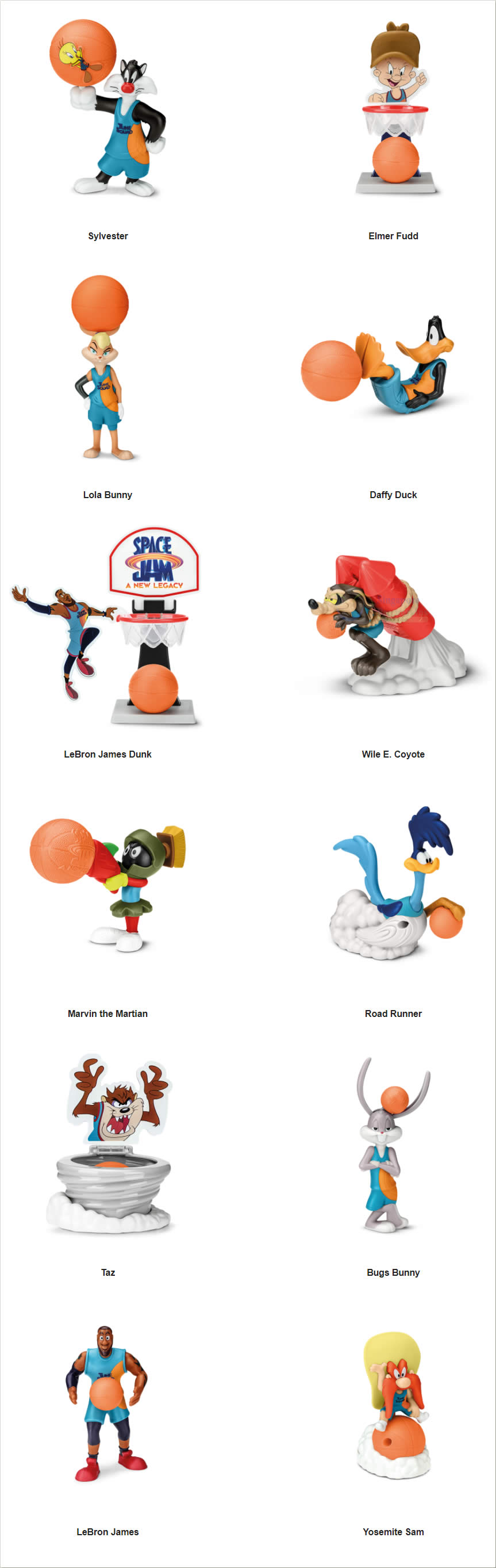 2021 McDONALD'S Space Jam New Legacy Lebron HAPPY MEAL TOYS Coyote 