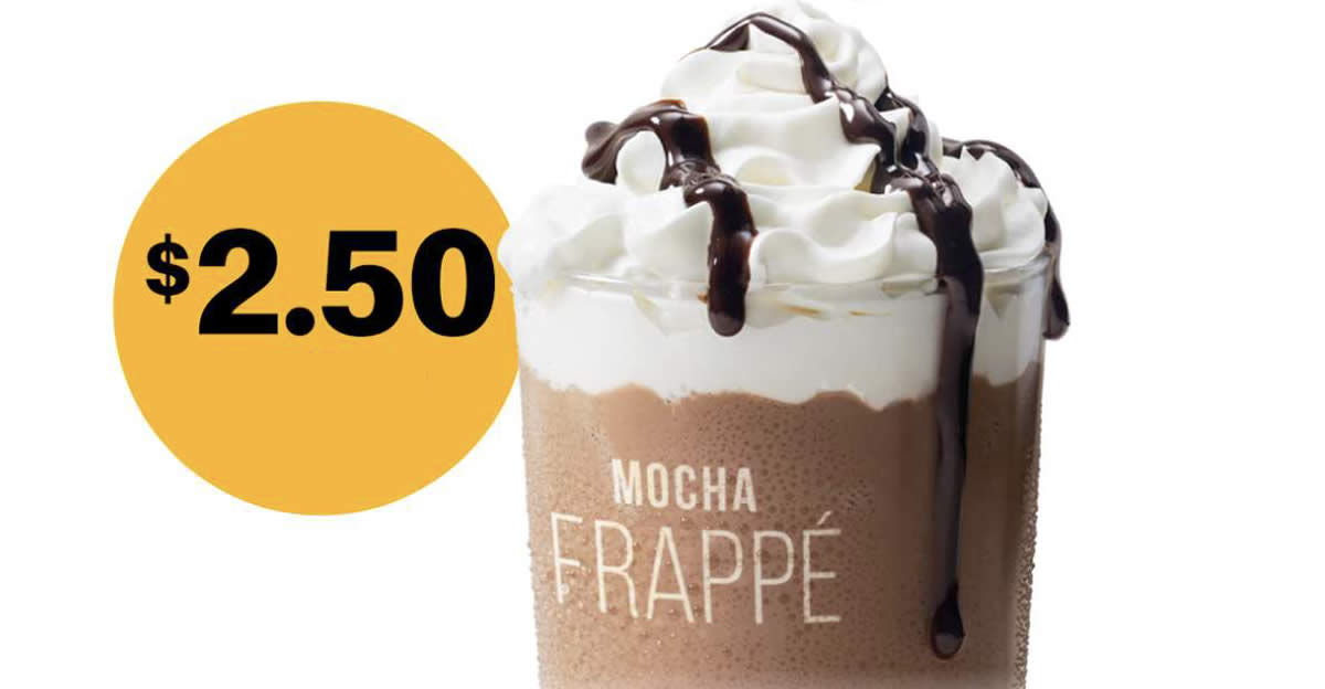 Featured image for McDonald's S'pore is offering $2.50 Frappe (Mocha or Caramel) on 1 Oct 2021, 3pm - 6pm