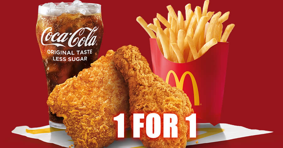 Featured image for McDelivery S'pore is offering 1-for-1 Chicken McCrispy® (2pc) EVM™ with DBS/POSB cards on 7 July 2021