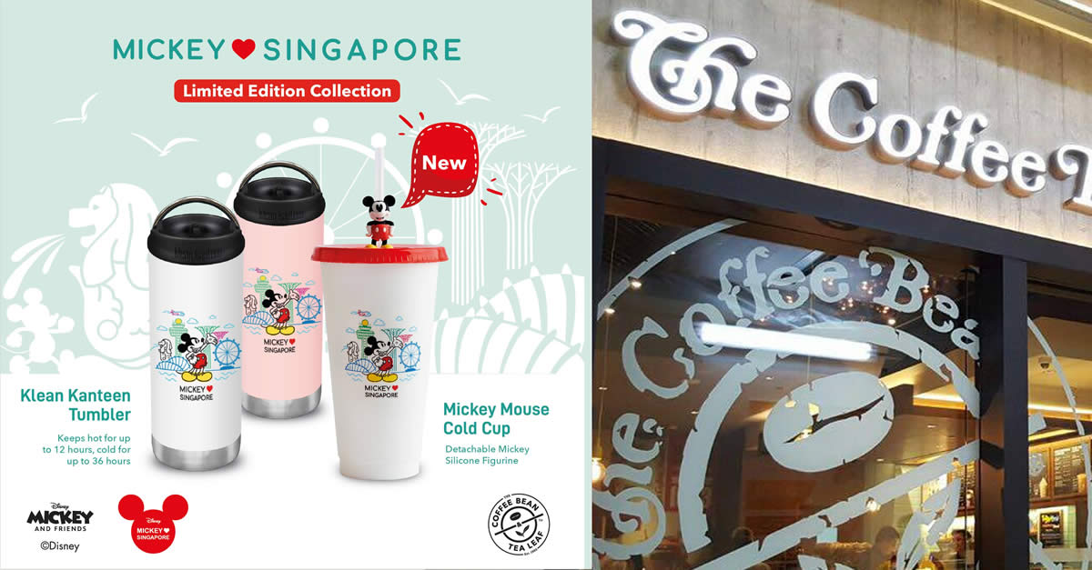 Featured image for Coffee Bean & Tea Leaf S'pore is offering limited edition Mickey Loves Singapore Collection from 29 July 2021