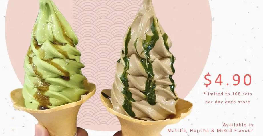 Featured image for 108 Matcha Saro is offering 1-for-1 softserves at only $4.90 till 26 Aug 2021
