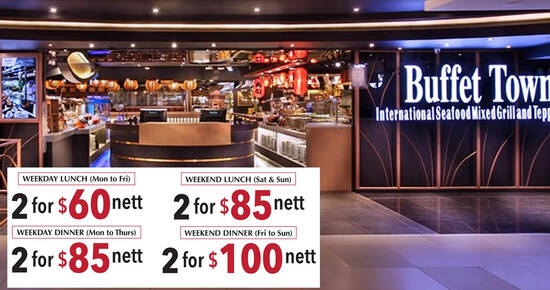 Buffet Town is offering two pax buffet deal from $60 nett from 23 August 2021 - 1