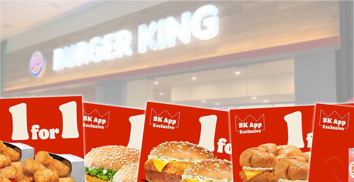 Featured image for Burger King S'pore releases five 1-for-1 coupon deals valid till 15 August 2021