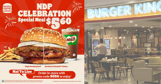Featured image for Burger King S'pore: $5.60 (usual $7.90) Single Rendang / Rendang Tendergrill Chicken burger value meal till 22 Aug 2021