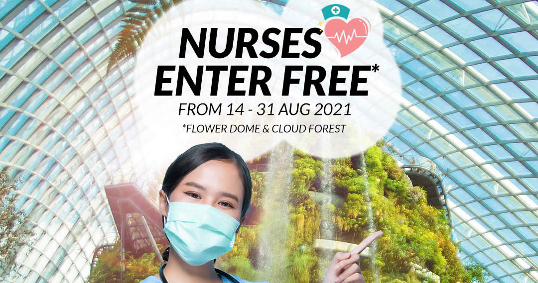Featured image for Gardens by the Bay: Nurses enter for FREE from 14 - 31 Aug 2021