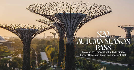 Featured image for Gardens by the Bay is offering $20 3-mth unlimited visits passes till 12 Sep 2021. Valid for visits from 1 Sep - 30 Nov