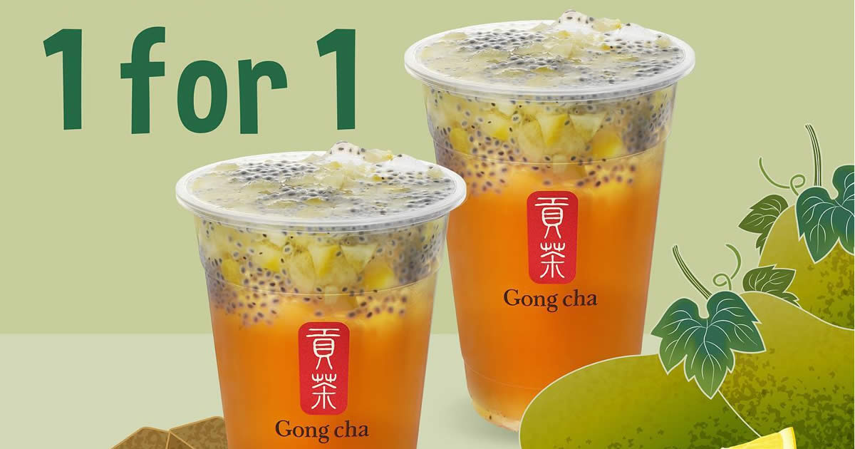 Gong Cha S pore 1 for 1 Lemon Winter Melon drink with Basil Seeds