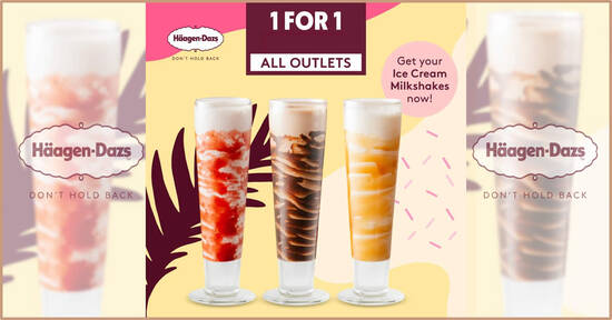 Featured image for 1-for-1 Haagen-Dazs Ice Cream Milkshakes at Haagen-Dazs S'pore cafes on Wed, 22 September 2021