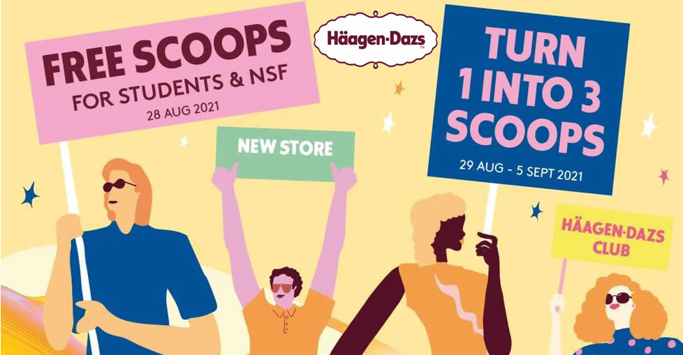 Featured image for Haagen-Dazs is giving away free scoops (no min spend) for students and NSFs at their new SOTA outlet on 28 Aug 2021