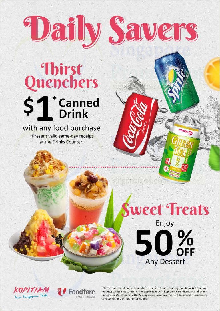 Kopitiam Foodfare Is Offering 50 Off Desserts And 1 Canned Drinks