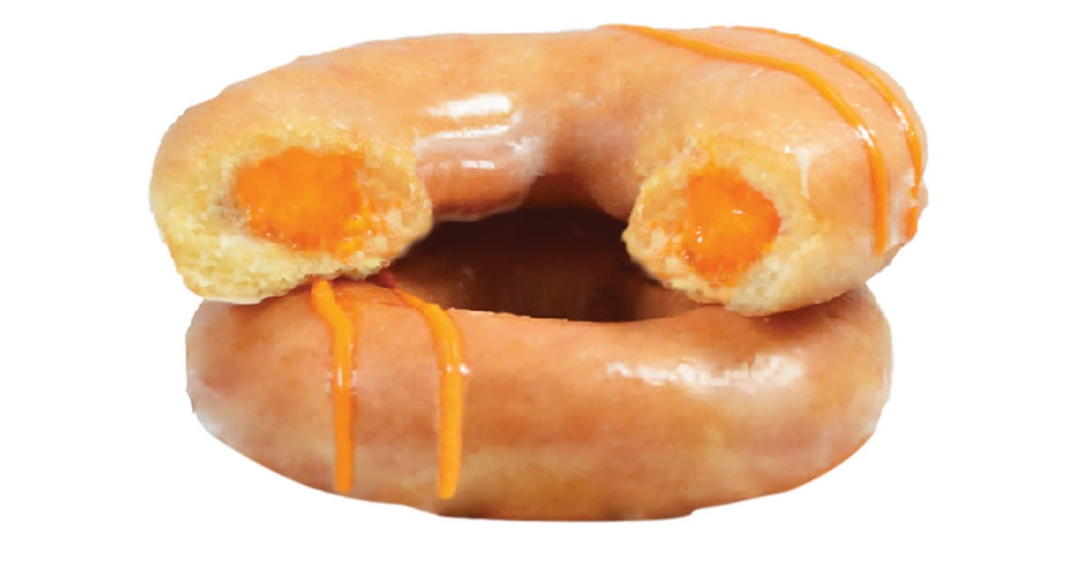 Featured image for Krispy Kreme S'pore brings back Salted Egg Lava Original Glazed doughnuts till 30 Sept 2021