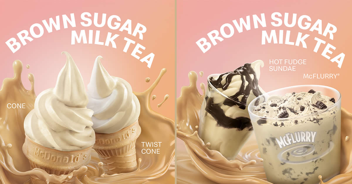Featured image for McDonald's S'pore launches new Brown Sugar Milk Tea desserts from 16 Aug 2021