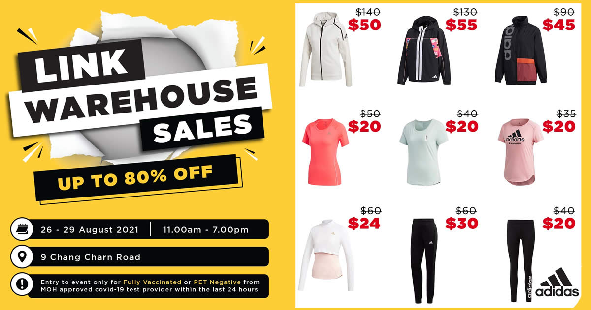 Featured image for Redhill LINK outlet store warehouse sale has up to 80% off Adidas, Puma, New Balance and more (26 - 29 Aug)