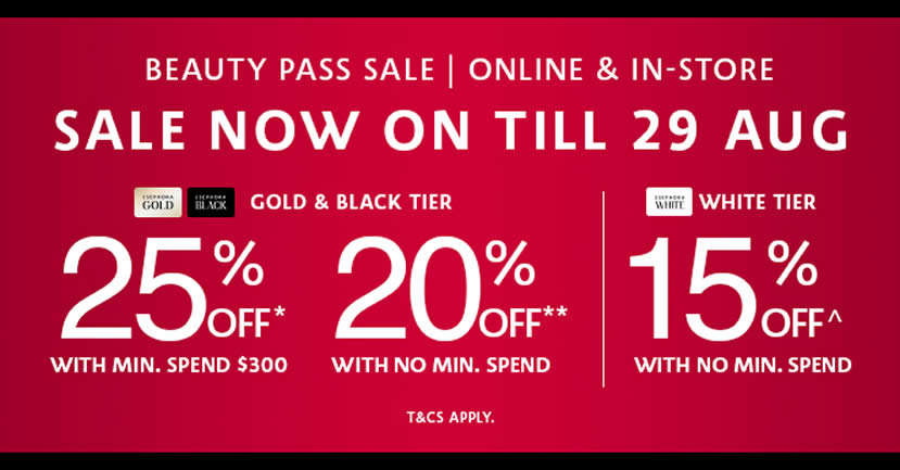 Featured image for Sephora's Beauty Pass Sale - up to 25% OFF! From 25 - 29 Aug 2021