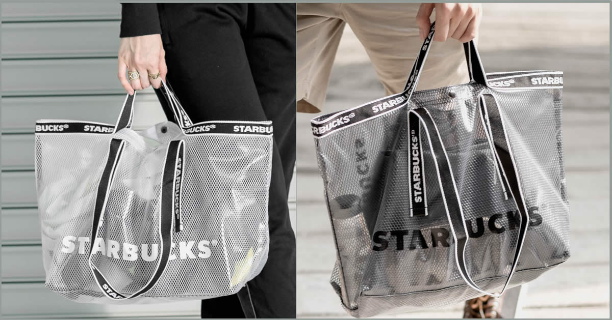 Featured image for Starbucks selling new semi-transparent tote and sling bags at S'pore stores from 30 Aug 2021