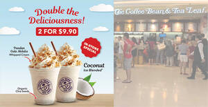 Featured image for Coffee Bean & Tea Leaf S’pore: Get two Coconut Ice Blended drinks at just $9.90! From 13 Aug 2021