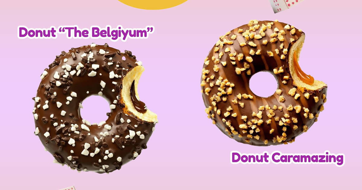 Featured image for 7-Eleven S'pore is now selling doughnuts with chocolate filling and nutty caramel filling (From 30 Sep 2021)